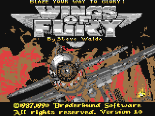 Wings of Fury title screen for Commodore 64